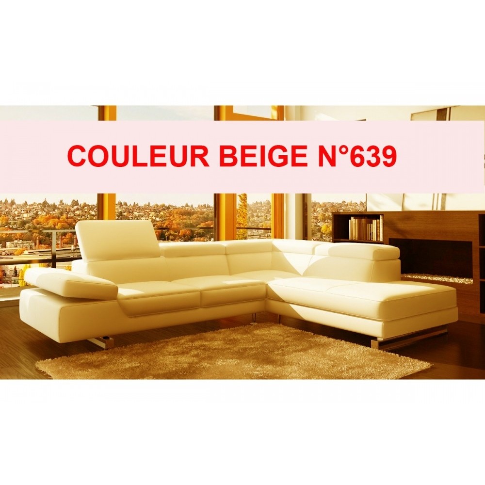 Canapé d'angle en cuir italien 5/6 places PETIT GEORGIO , BEIGE N°639 Angle Droit Canapé d'angle en cuir italien 5/6 places PETIT GEORGIO , BEIGE N°639 Angle Droit