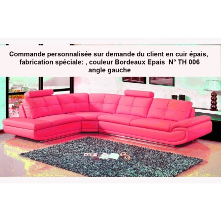 COMMANDE PERSONNALISEE SUR DEMANDE DU CLIENT MR DIVINYI FRANCISC Canapé d'angle en cuir buffle EPAIS italien de luxe 6/7 places