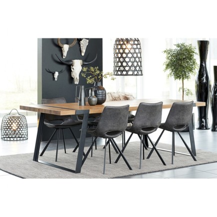 Grande table à manger GIGANT de marque Canett, modèle 240 cm de long. Version: Neutre, Huilé, Noir, Peint Chêne massif, Chêne sa