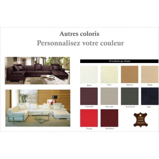 paiement en 3x Canapé d'angle en cuir prestige luxe italien 8 places napoli,chocolat angle gauche vu de face. Total 1800 €, en 6