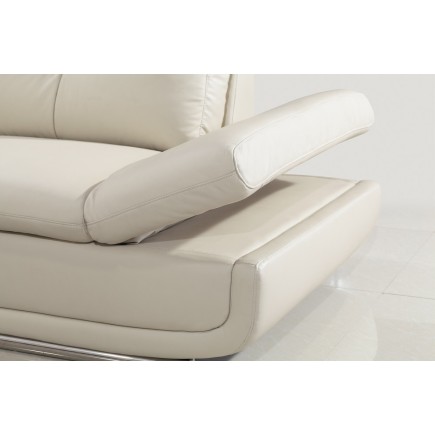 Canapé d'angle en cuir buffle italien de luxe 6/7 places BELLALIGNA, blanc, angle droit