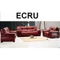 Ensemble OXFORD 3 pièces canapé 3 places + 2 places + fauteuil en cuir luxe italien vachette , écru