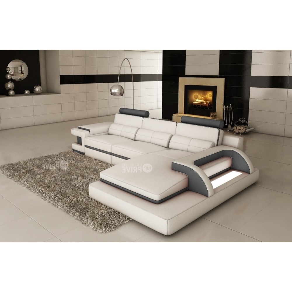 Canapé d'angle 6 places IBIZA, coloris blanc et gris foncé, angle droit Canapé d'angle 6 places IBIZA, coloris blanc et gris foncé, angle droit