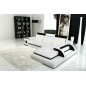 Canapé d'angle 6 places IBIZA, coloris blanc et noir, angle droit Canapé d'angle 6 places IBIZA, coloris blanc et noir, angle droit