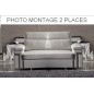 Canapé 2 places en cuir buffle italien, Collection ALLURE, blanc