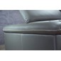 Canapé d'angle en cuir de buffle italien de luxe 5/6 places, VIDA, gris foncé et surpiqure blanche, angle droit Canapé d'angle en cuir de buffle italien de luxe 5/6 places, VIDA, gris foncé et surpiqure blanche, angle droit