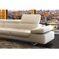 Canapé d'angle en cuir italien 5/6 places GEORGE, blanc, angle gauche Canapé d'angle en cuir italien 5/6 places GEORGE, blanc, angle gauche