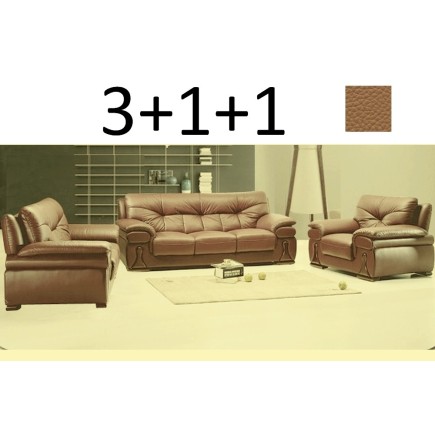 1er paiement commande : Ensemble OXFORD 3 pièces: composé d'un canapé 3 places + 2 fauteuils en cuir luxe italien vachette, comm