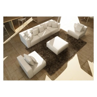Canapé modulable COMBINO CUIR PRESTIGE LUXE, ROUGE