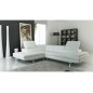 Canapé d'angle en cuir italien 6 places BIRKIN, blanc, angle gauche Canapé d'angle en cuir italien 6 places BIRKIN, blanc, angle gauche