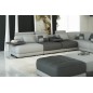 Canapé d'angle en cuir 7/8 places ELIXIR (sans le pouf), gris clair et gris foncé, angle droit Canapé d'angle en cuir 7/8 places ELIXIR (sans le pouf), gris clair et gris foncé, angle droit