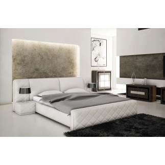 1er paiement commande, 1 Lit en cuir italien de luxe elegance, blanc 160x200, sans chevet, montant total 880, en 6x sans frais