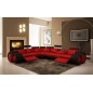 - Canapé d'angle en cuir italien 5/6 places PETIT EXCELIA, rouge et noir, angle gauche - Canapé d'angle en cuir italien 5/6 places PETIT EXCELIA, rouge et noir, angle gauche