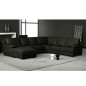 1er paiement de la commande de , Canapé d'angle en cuir italien 6/7 places mister, noir, angle droit, en 6x san