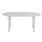 Table à manger Carini, blanc, 2 extensions sur rail Table à manger Carini, blanc, 2 extensions sur rail