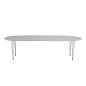 Table à manger Carini, blanc, 2 extensions sur rail Table à manger Carini, blanc, 2 extensions sur rail