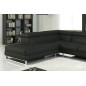 - Canapé d'angle en cuir italien 5/6 places - Petit GEORGE, noir, angle gauche - Canapé d'angle en cuir italien 5/6 places - Petit GEORGE, noir, angle gauche