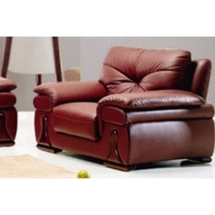 Fauteuil une place en cuir luxe italien vachette, bordeaux