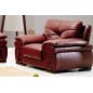 Fauteuil une place en cuir luxe italien vachette, bordeaux