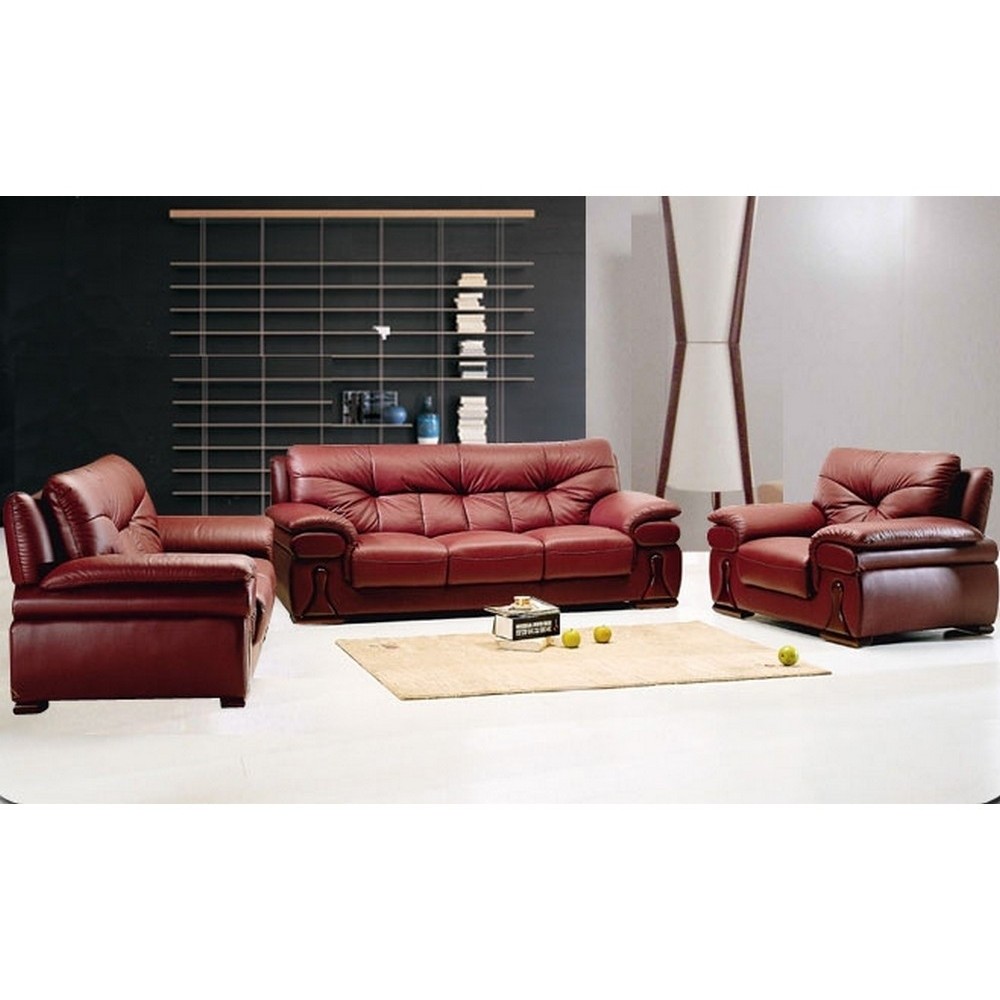 Ensemble OXFORD 3 pièces: composé d'un canapé 3 places + 2 places + fauteuil en cuir luxe italien vachette, bordeaux Ensemble OXFORD 3 pièces: composé d'un canapé 3 places + 2 places + fauteuil en cuir luxe italien vachette, bordeaux