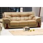 Canapé 3 pièces OXFORD en cuir luxe italien vachette, beige, 3 places Canapé 3 pièces OXFORD en cuir luxe italien vachette, beige, 3 places