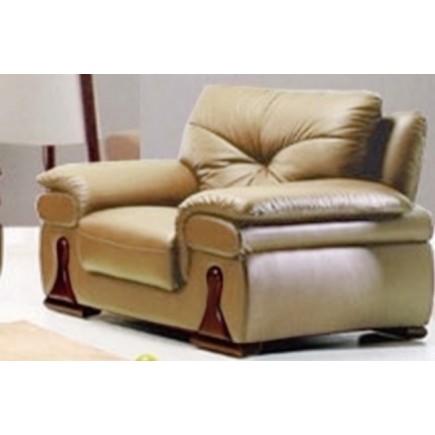 Fauteuil une place en cuir luxe italien vachette, beige