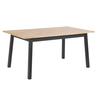 Grande table à manger CHARLENE, plaqué chêne sauvage, huilé