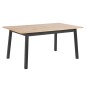 Grande table à manger CHARLENE, plaqué chêne sauvage, huilé, bicolore pied noir/ plateau bois Grande table à manger CHARLENE, plaqué chêne sauvage, huilé, bicolore pied noir/ plateau bois