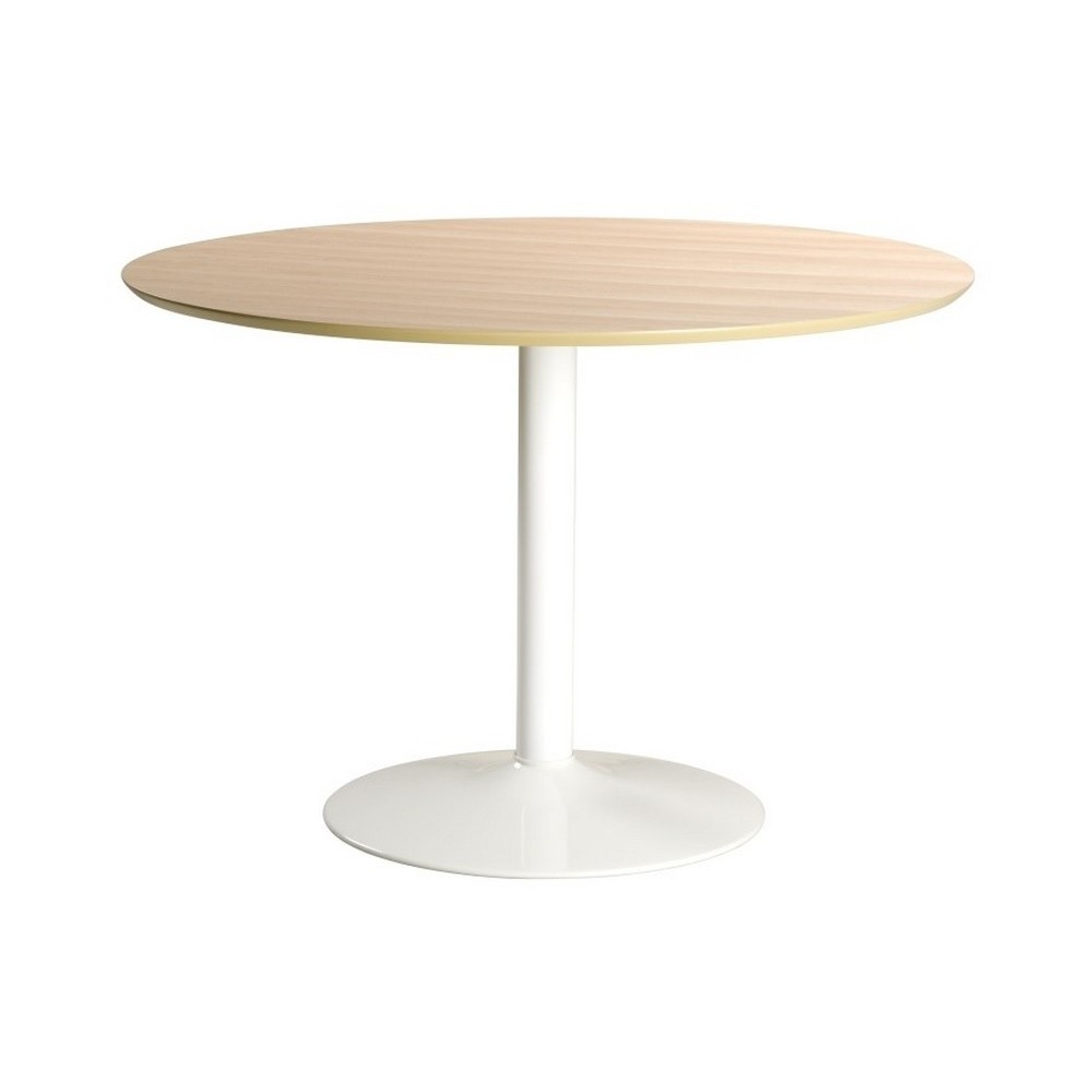 Table à manger ronde IBERI, plateau chêne sauvage, blanc Table à manger ronde IBERI, plateau chêne sauvage, blanc