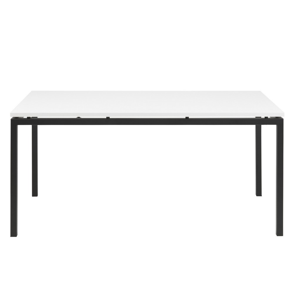 Table à manger KOZI, plateau blanc, blanc/noir Table à manger KOZI, plateau blanc, blanc/noir