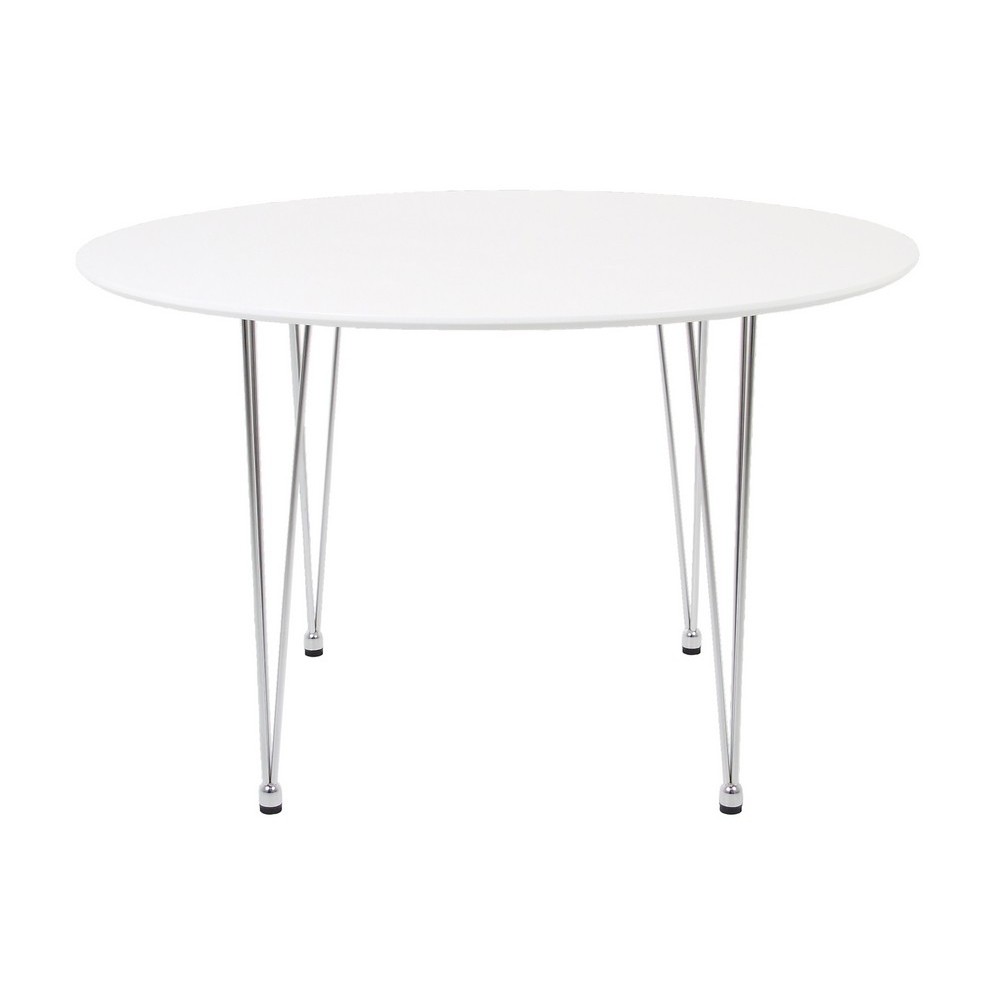 Table à manger ELENA, plateau en bois, laquée, blanc laqué Table à manger ELENA, plateau en bois, laquée, blanc laqué