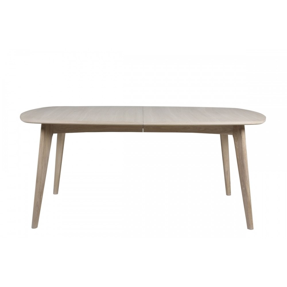 Table à manger MANZONI, coins ronds, placage chêne, traité huile (sans rallonge). Modèle clair, Bois Table à manger MANZONI, coins ronds, placage chêne, traité huile (sans rallonge). Modèle clair, Bois