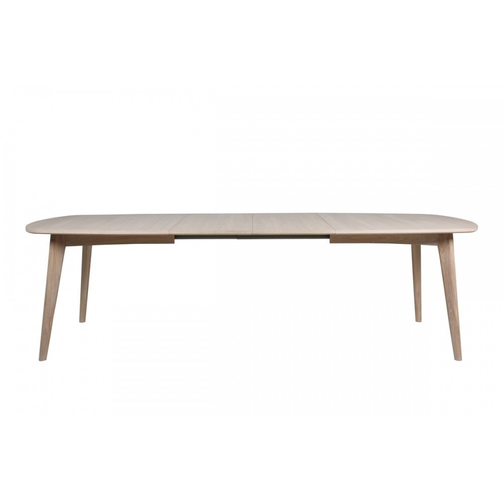 Table à manger MANZONI, coins ronds, placage chêne, traité huile AVEC rallonge. Modèle clair, Bois Table à manger MANZONI, coins ronds, placage chêne, traité huile AVEC rallonge. Modèle clair, Bois
