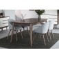 Table à manger MONA, bords débordants, placage noyer, avec rallonge, bois Table à manger MONA, bords débordants, placage noyer, avec rallonge, bois