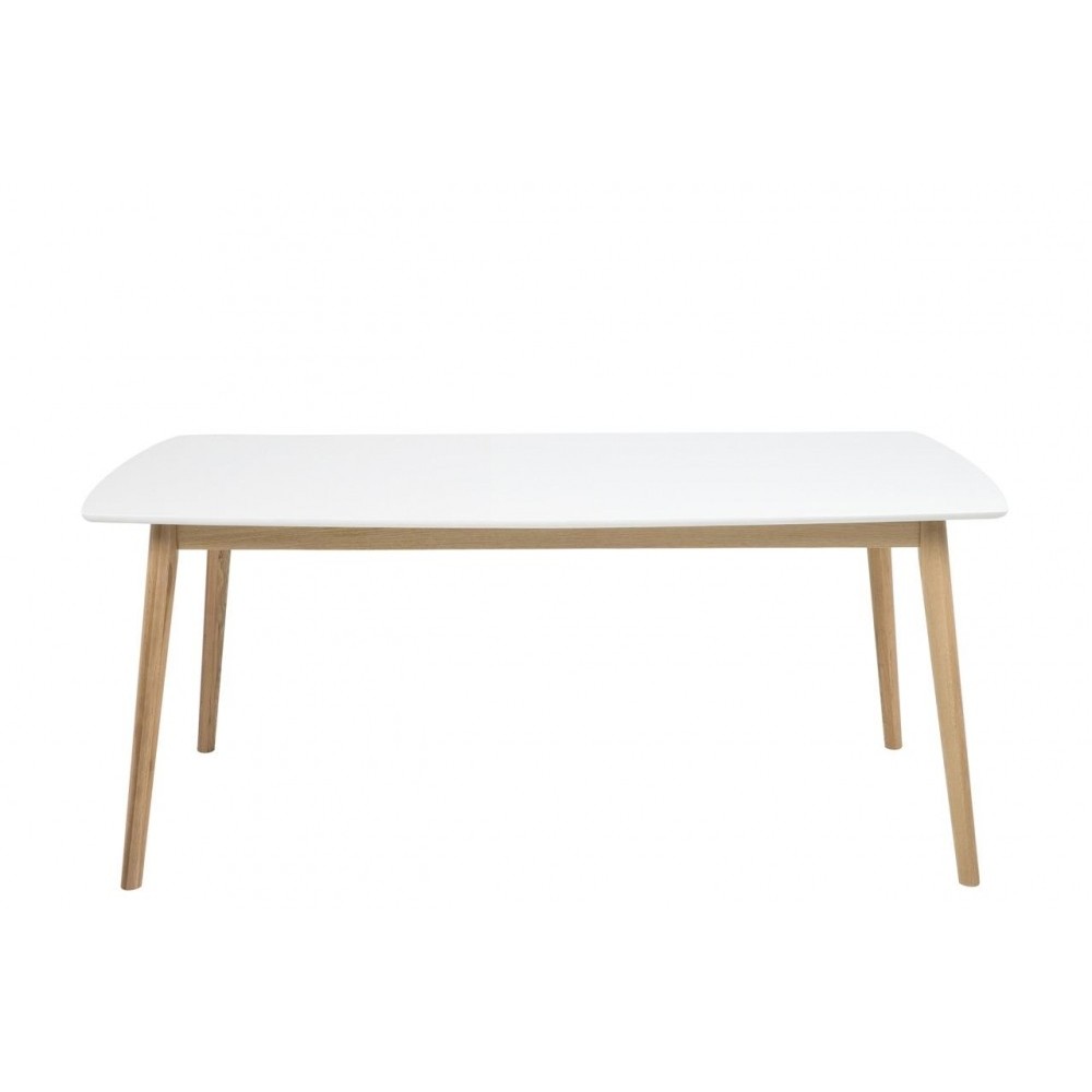 Table à manger NAMASKAR 180, bois laqué, plateau blanc Table à manger NAMASKAR 180, bois laqué, plateau blanc