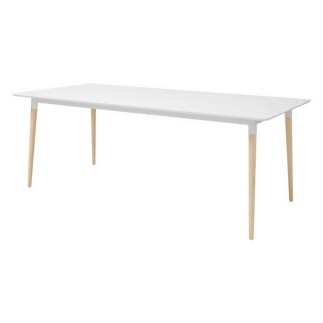 Table à manger ORNELLA, plateau en mélaminé, blanc