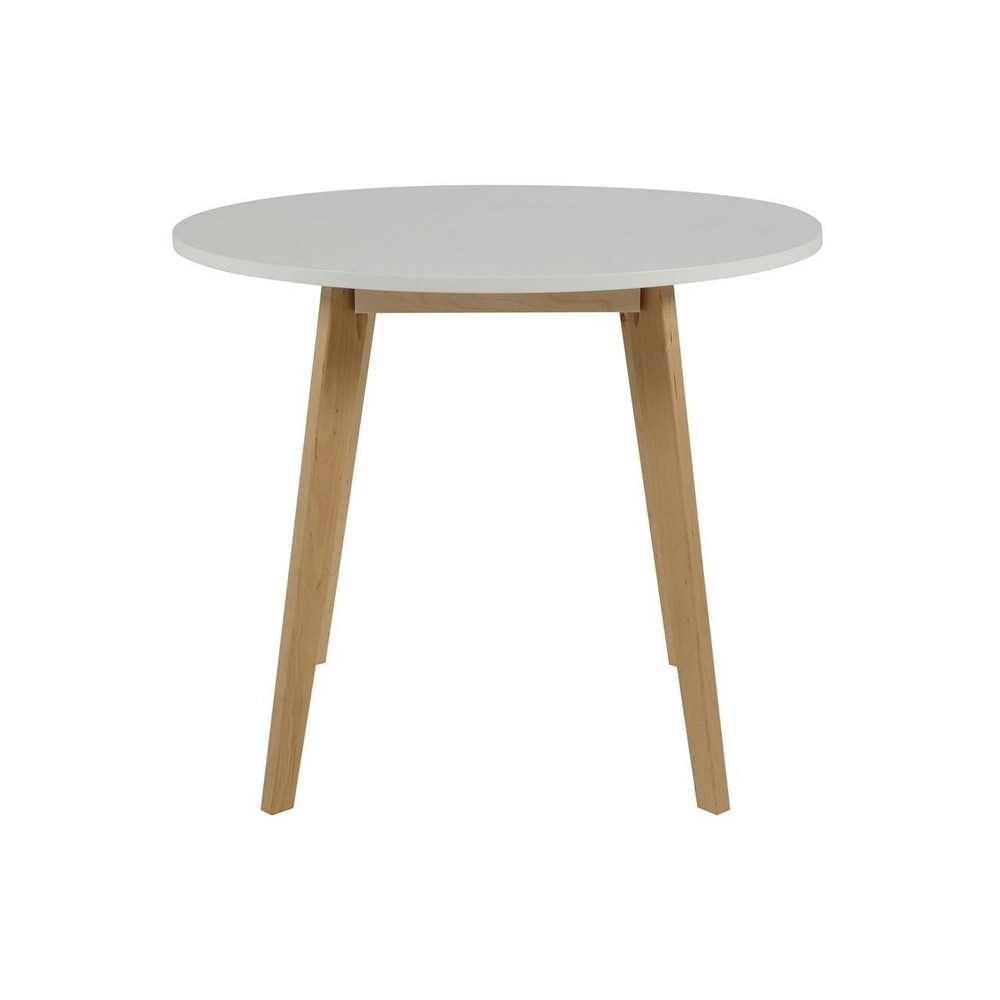 Table à manger RANIA en bois avec un plateau blanc