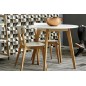 Table à manger RANIA en bois avec un plateau blanc