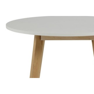 Table à manger RANIA en bois avec un plateau blanc