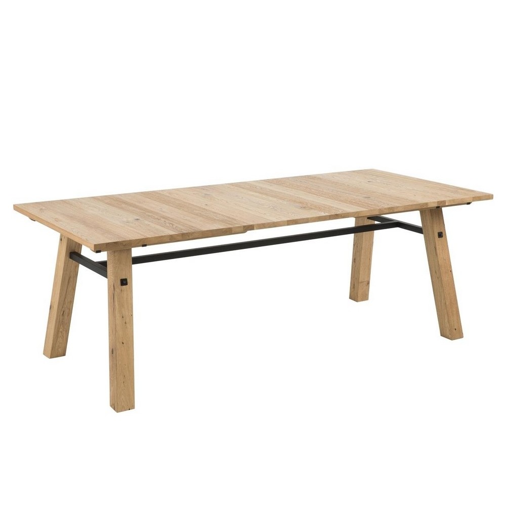Table à manger STEFFIE, plaqué chêne sauvage brossé et laqué, bois Table à manger STEFFIE, plaqué chêne sauvage brossé et laqué, bois