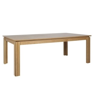 Table à manger VENDA, chêne massif et plaqué, huilé, bois