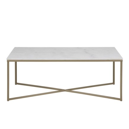 Table basse ALEXANDRA, plateau marbre, blanc