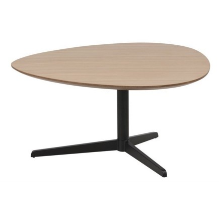 Table basse BARTA, plateau laqué en chêne plaqué, bois