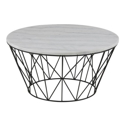 Table basse DUNE, marbre blanc