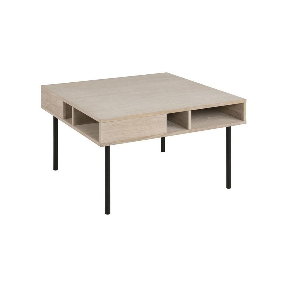 Table basse HEDY, chêne plaqué, bois/noir Table basse HEDY, chêne plaqué, bois/noir