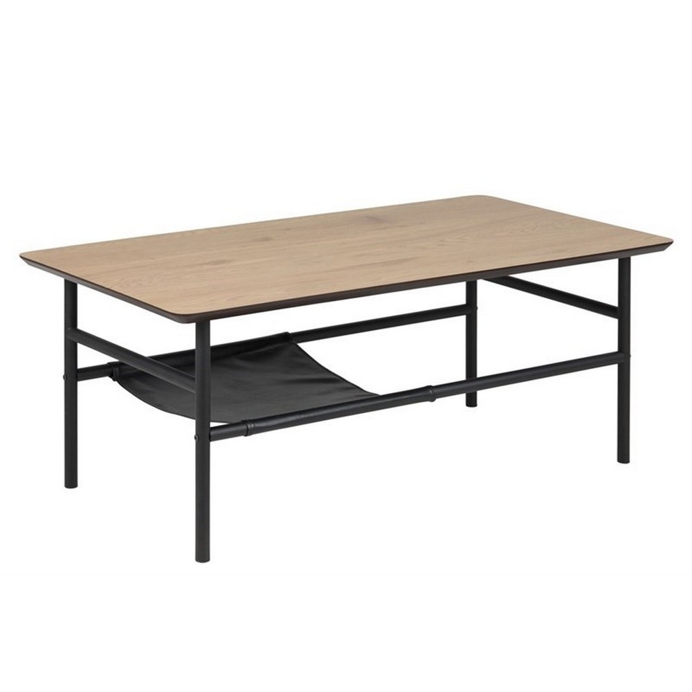 Table basse OLGA, feuille de chêne sauvage, étagère noire, bois cendré/noir Table basse OLGA, feuille de chêne sauvage, étagère noire, bois cendré/noir