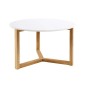 Table basse OSCARINE, plateau en bois laqué, bois/blanc Table basse OSCARINE, plateau en bois laqué, bois/blanc