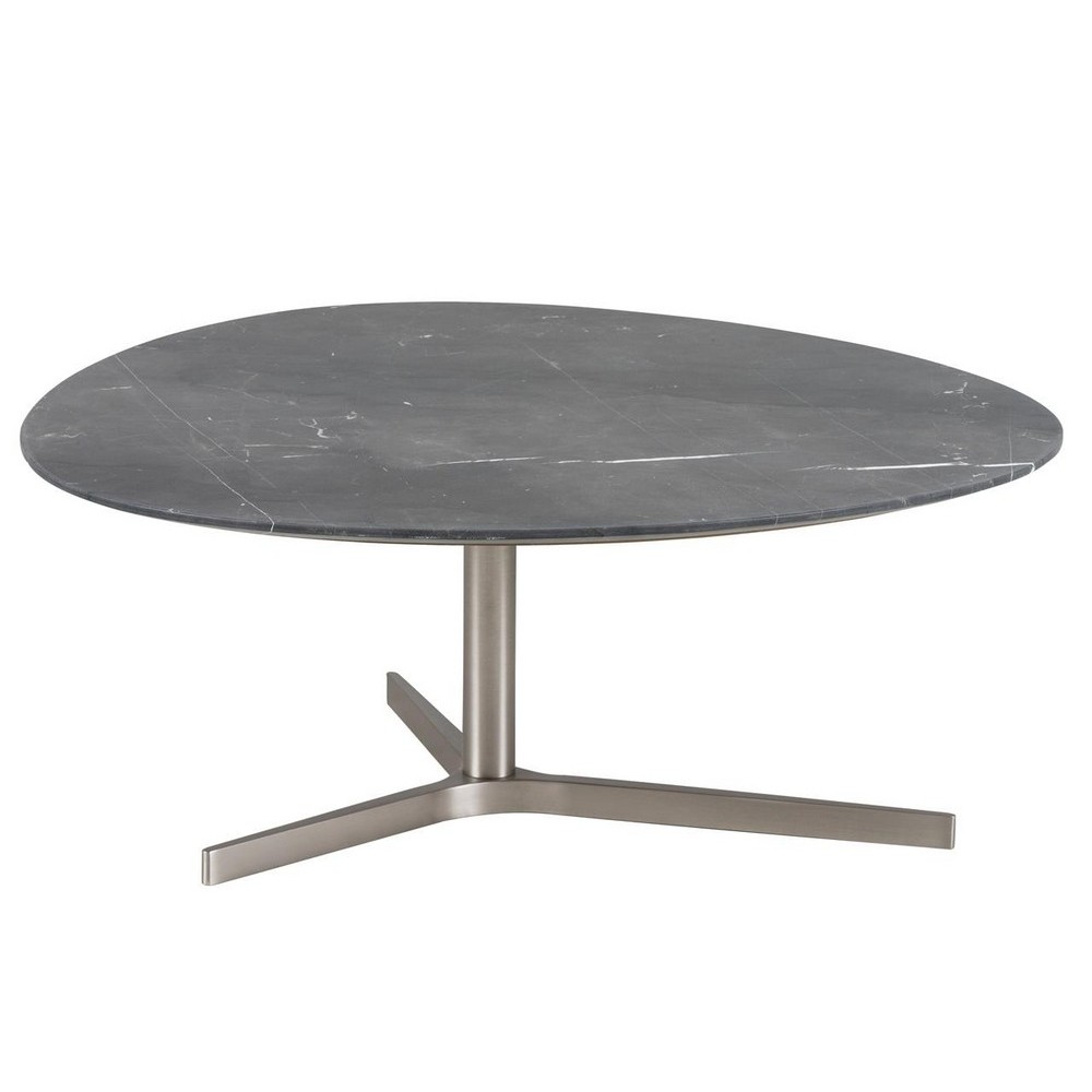 Table basse POLINA, plateau en marbre, Noir Table basse POLINA, plateau en marbre, Noir