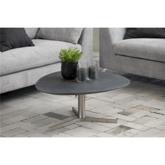 Table basse POLINA, plateau en marbre, Noir