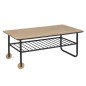 Table basse WHITNEY, feuille de chêne sauvage, base en métal, bois/noir Table basse WHITNEY, feuille de chêne sauvage, base en métal, bois/noir